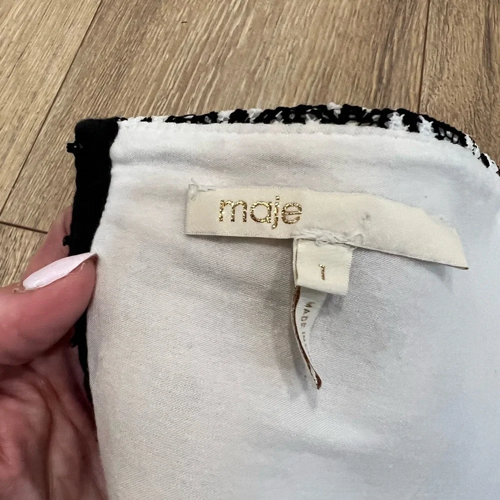 MAJE white and black cropped corset top - Picture 7 of 13
